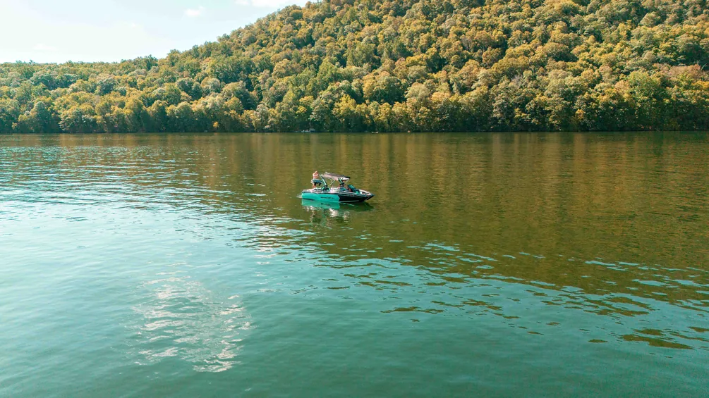 A MasterCraft cruising open water on Candlewood Lake