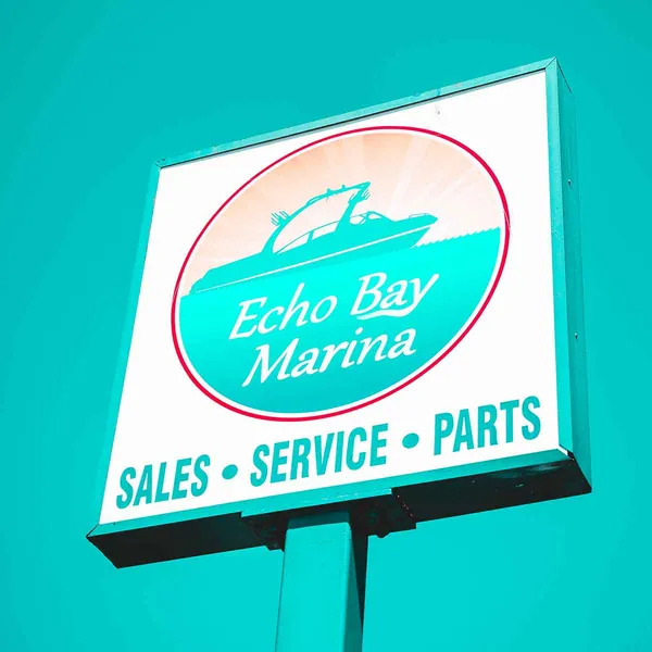 The Echo Bay Marina sign in Brookfield, Connecticut