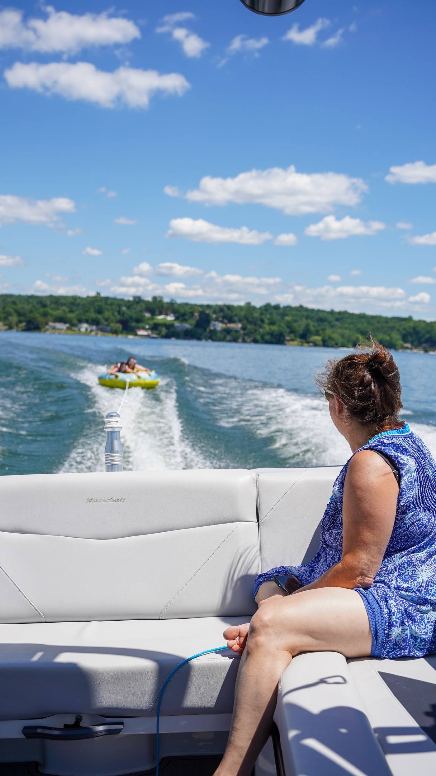 Family tubing day on Candlewood Lake, CT